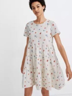Madewell Tiered Floral Mini Dress size M